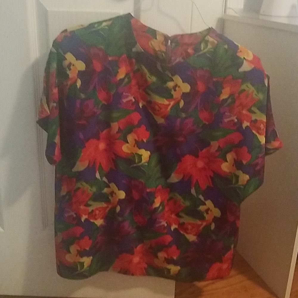A colorful flower blouse